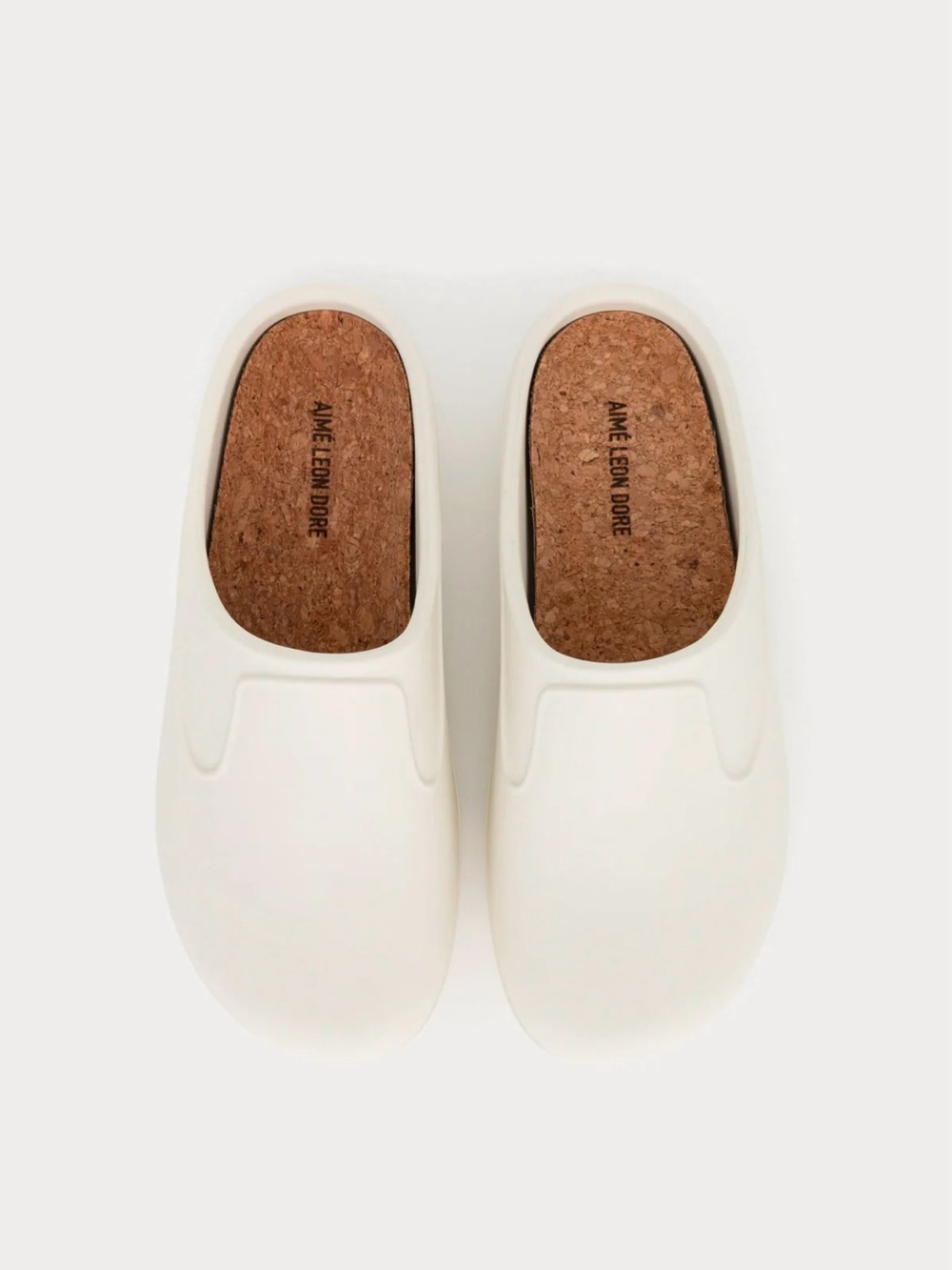 Aime Leon Dore Cream Slip-On Clogs with Cork Insole Size 10-10,5 Like New